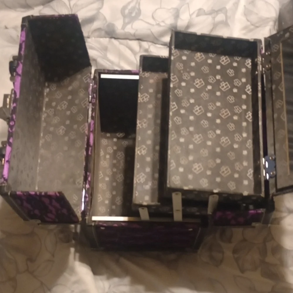 Purple and Black Lace Storage Box - Picture 2 of 4
